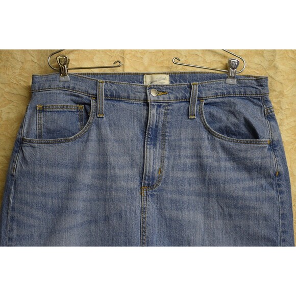 Universal Thread Womens Sz 14 Denim Cotton Skirt Maxi Long Cut Off Stretch EUC - Picture 3 of 10